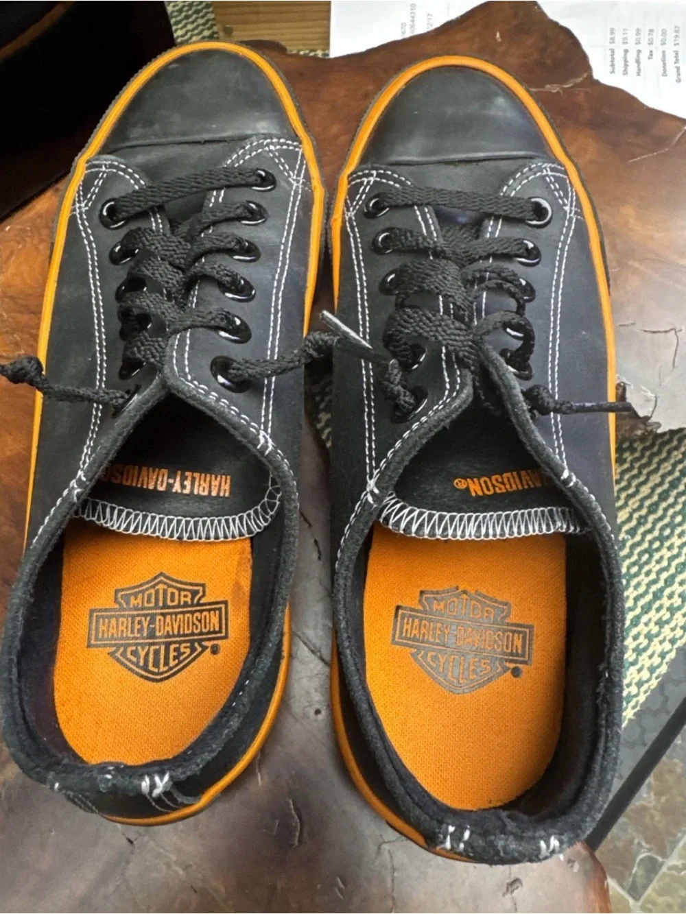 Harley-Davidson Women’s Black Orange Low Top Sneakers Size 8.5